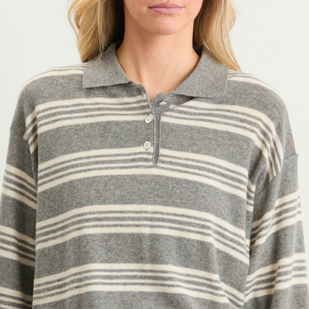 Nothing Written Women's Kevin Stripe Pullover in Gray