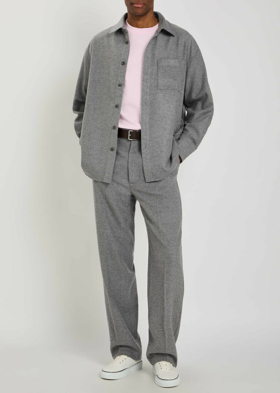 The Elder Statesman Straight-leg Wool-blend Trousers Grey