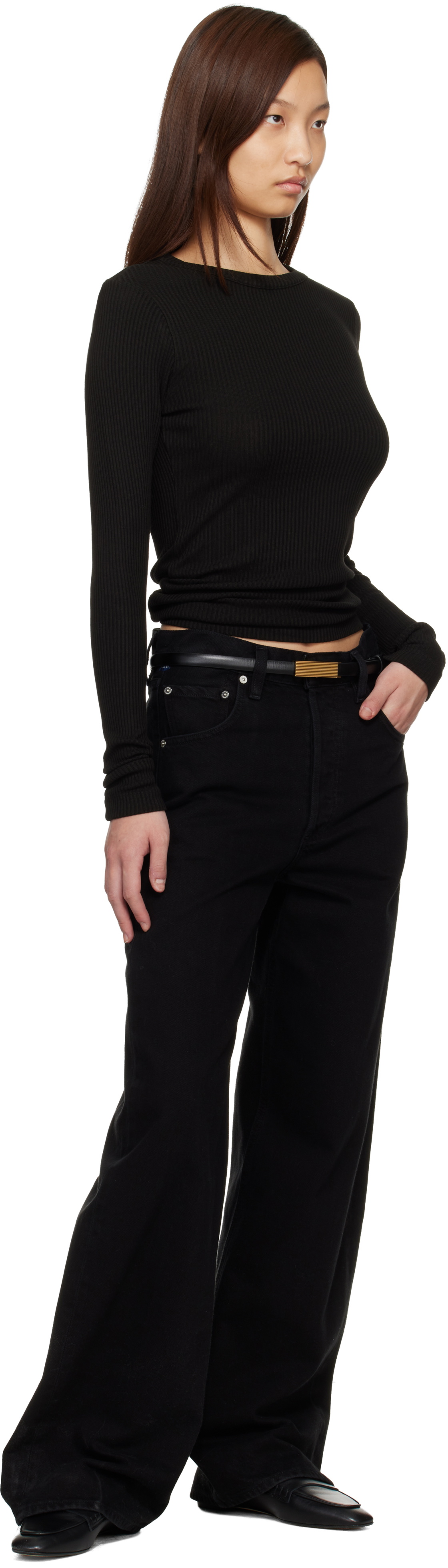 Citizens of Humanity Black Bina Crewneck T-shirt