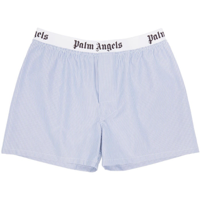 Photo: Palm Angels Blue Pinstripe Oxford Boxers
