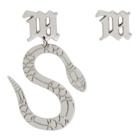 MISBHV Silver Lilith Edition Asymmetric Snake Earrings