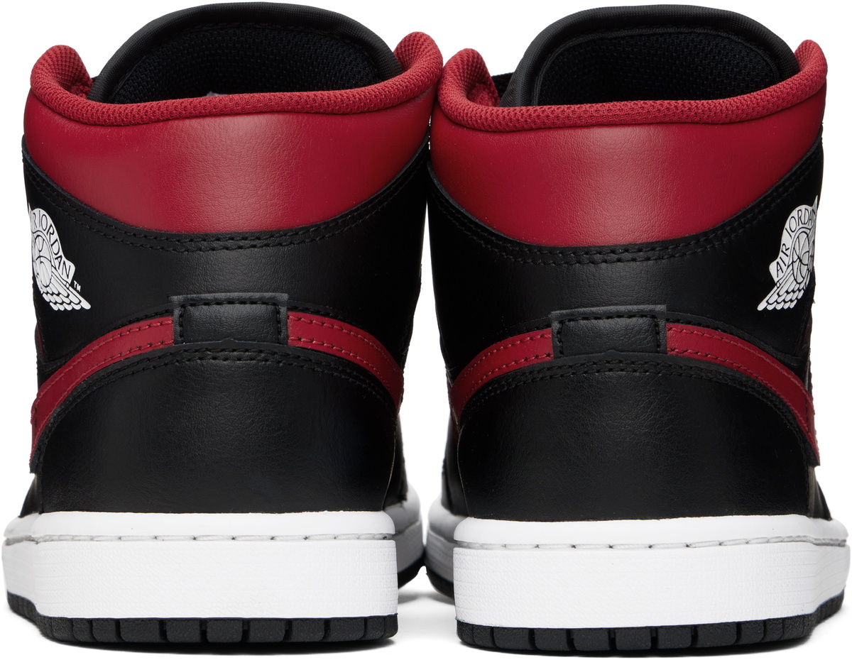 Nike Jordan Black & Red Air Jordan 1 Mid Sneakers Nike Jordan Brand