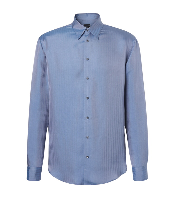 Photo: Giorgio Armani Chevron silk jacquard shirt