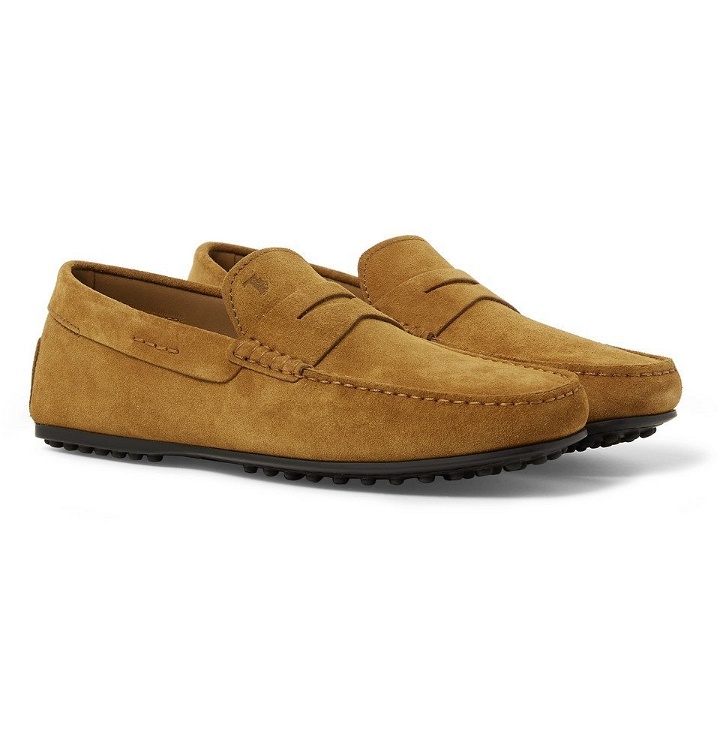 Photo: Tod's - City Gommino Suede Penny Loafers - Men - Tan