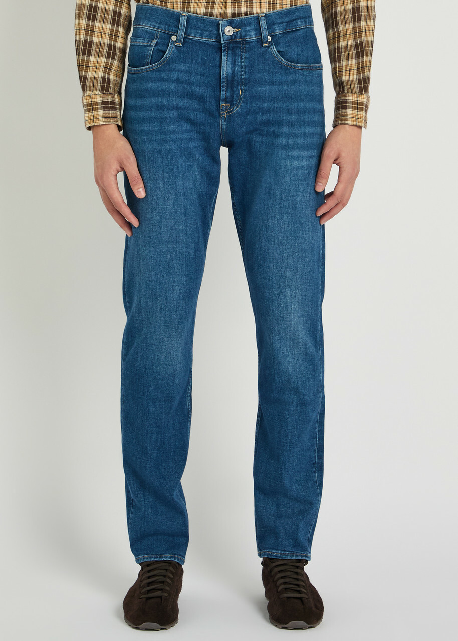 7 For All Mankind Slimmy Slim Straight-leg Jeans Mid Blu