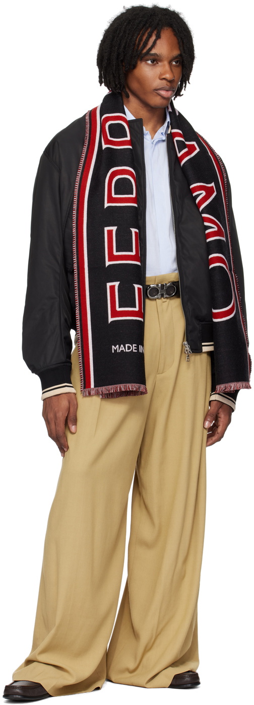 Ferragamo Black Maxi-Logo Scarf