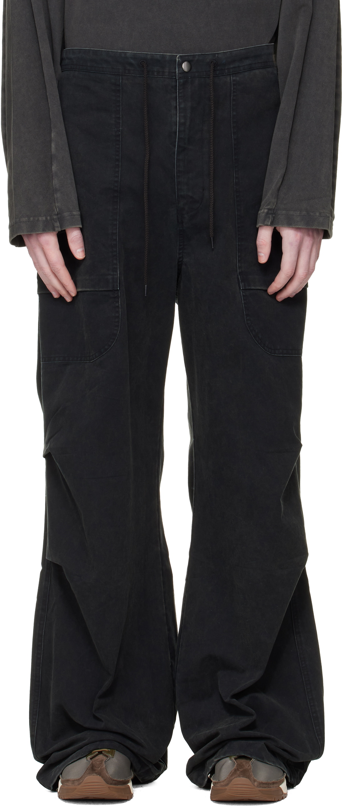 パンツ entire studios FREIGHT CARGO PANTS XL Freight cotton canvas cargo pants in black - Entire Studios