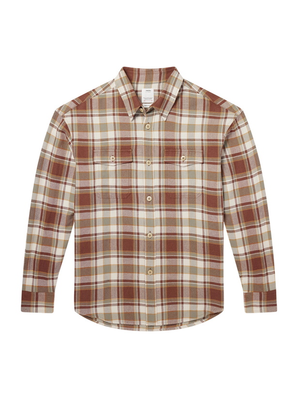 Photo: Visvim - Lumber Checked Wool and Linen-Blend Twill Shirt - Brown