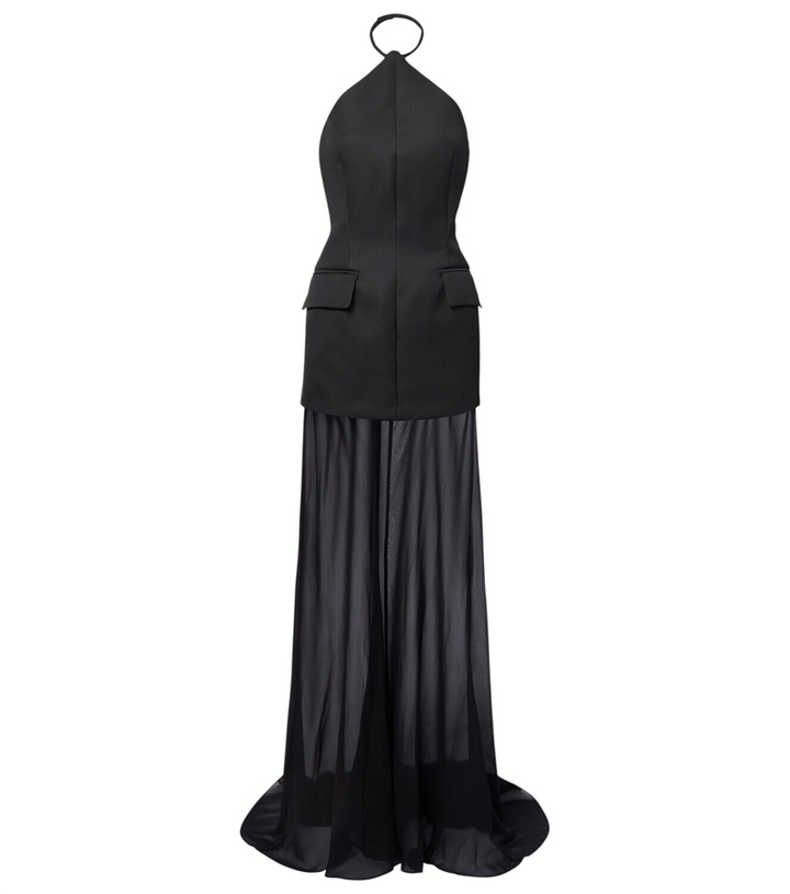 Photo: Sportmax Pinne silk-trimmed maxi dress