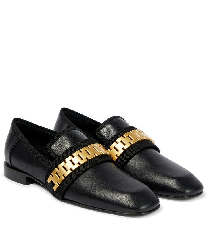 Photo: Victoria Beckham Chain-detail leather loafers