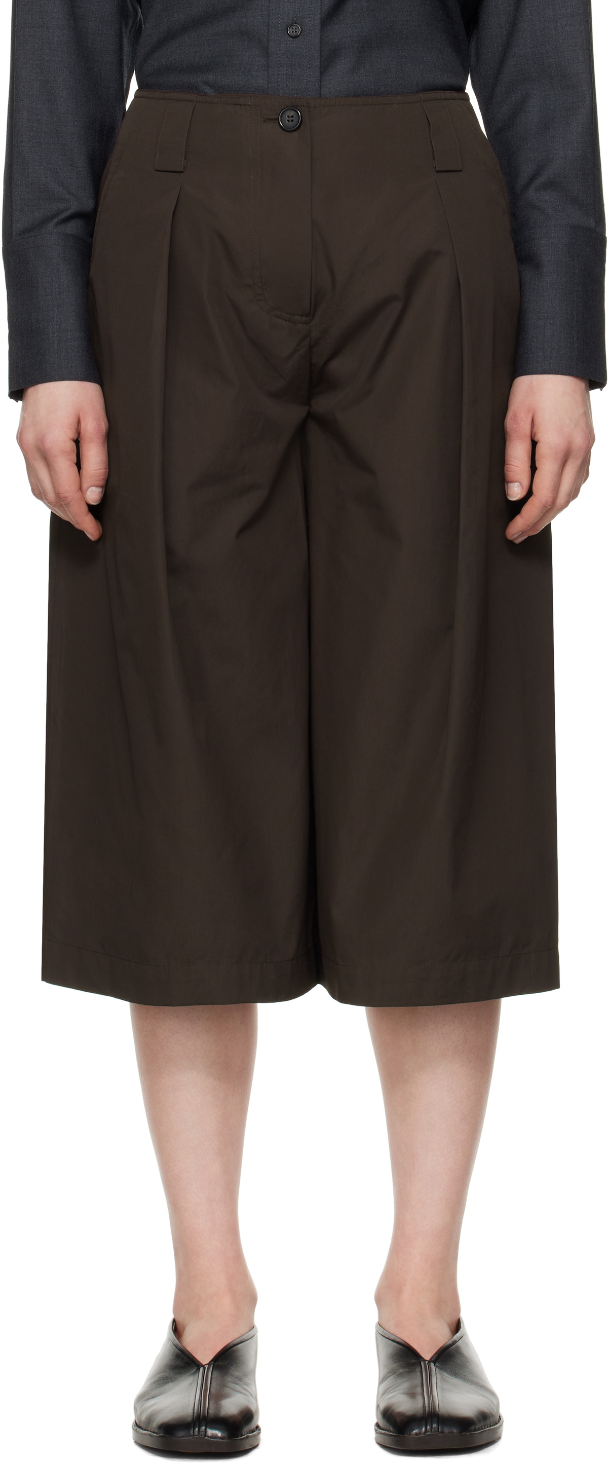 CO Brown Poplin Culotte Trousers