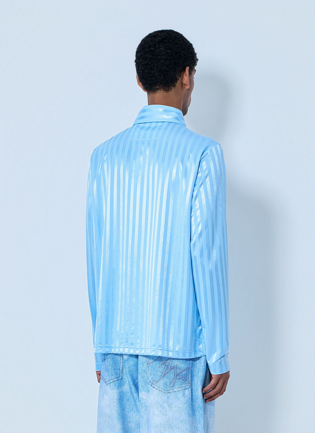 Metalwood Striped Long Sleeve Polo Shirt