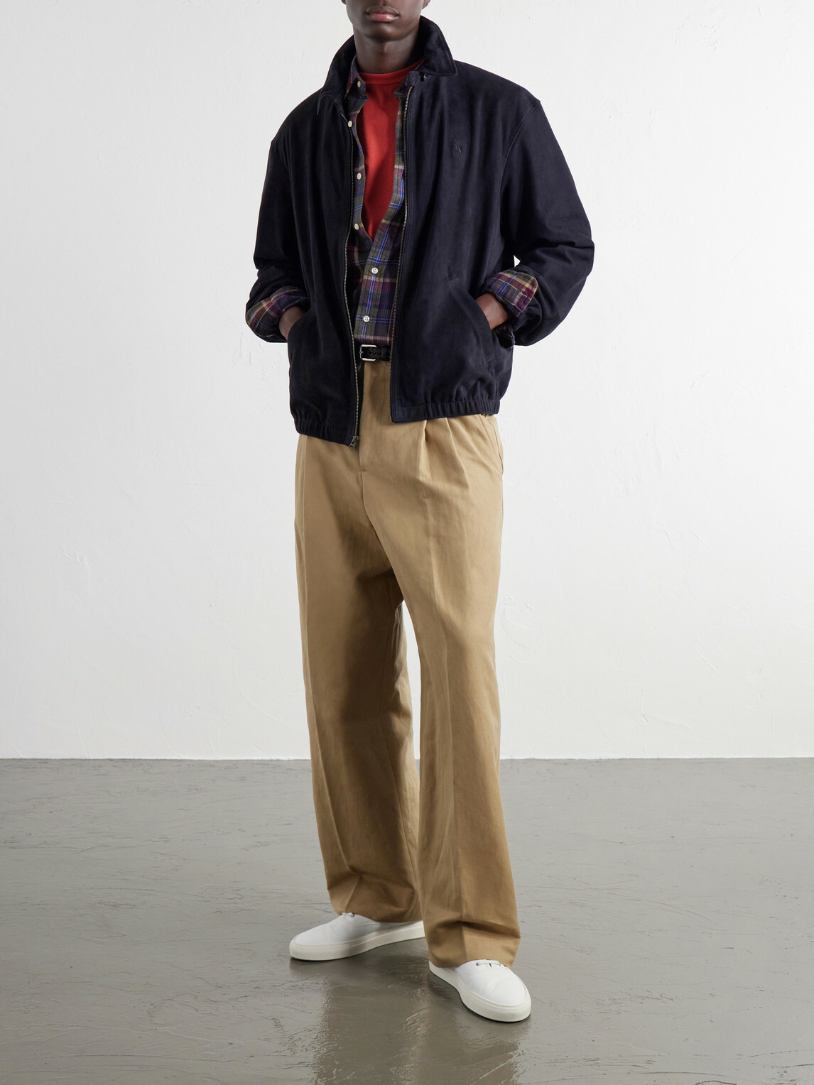 Polo Ralph Lauren - Logo-Embroidered Suede Jacket - Blue