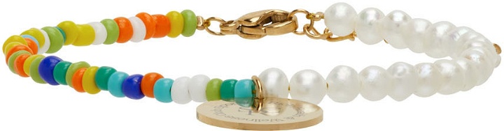 Photo: Sporty & Rich Multicolor Bead & Pearl Bracelet