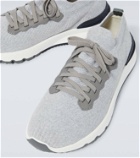 Brunello Cucinelli Leather-trimmed knit sneakers
