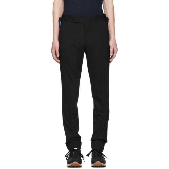 Photo: Paul Smith Black Embroidered Feather Trousers