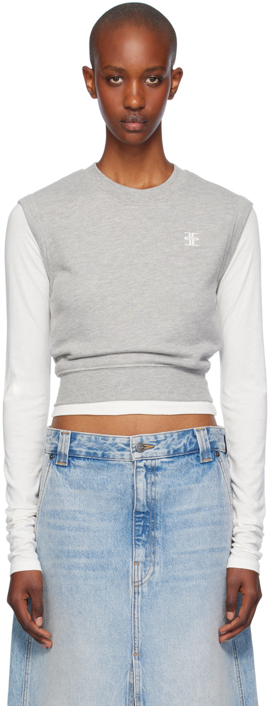 ÉTERNE Gray Sleeveless Crewneck Top
