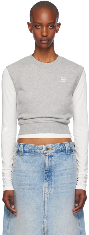 Photo: ÉTERNE Gray Sleeveless Crewneck Top