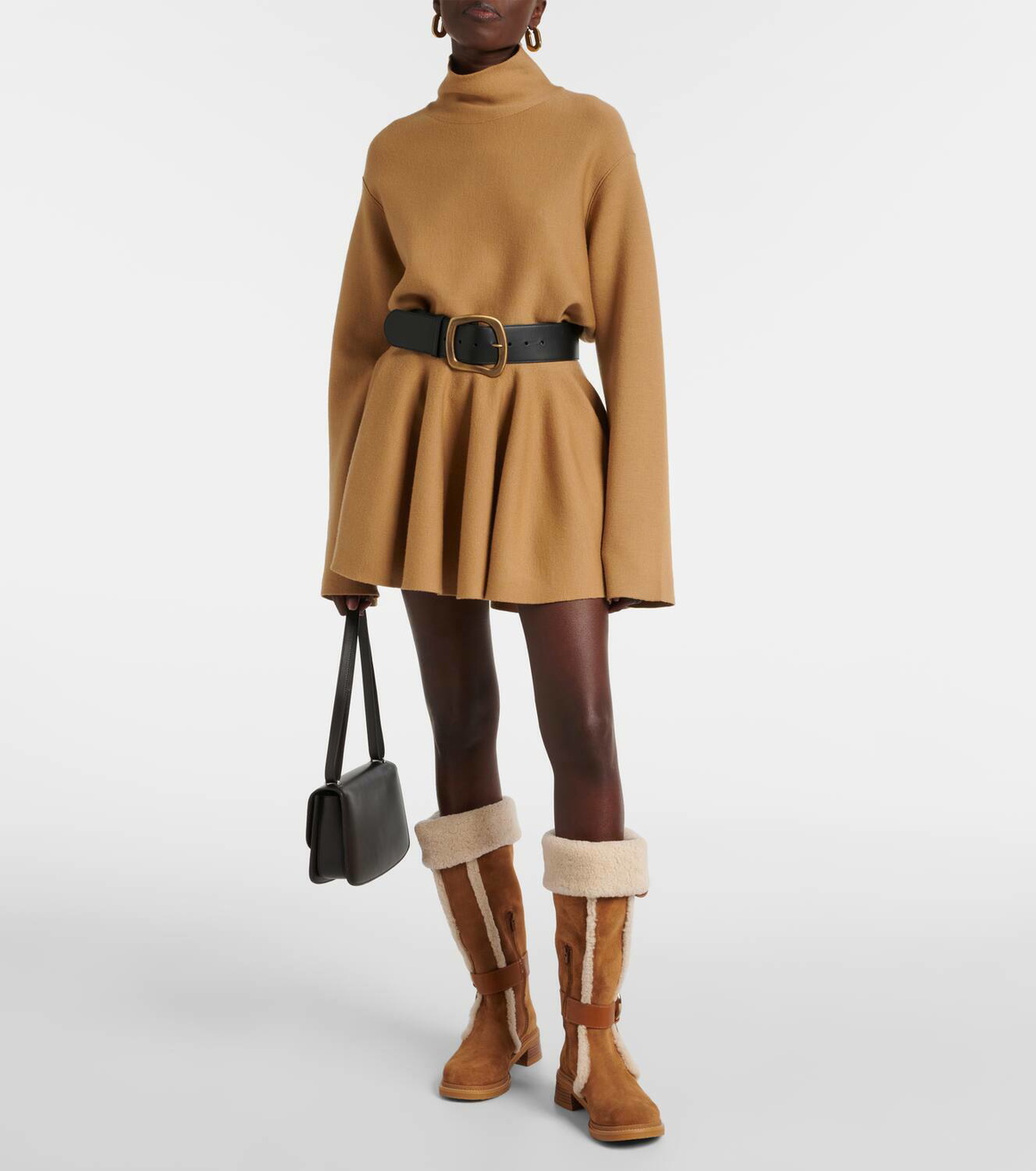 See By Chloé New Ring suede and shearling knee-high boots