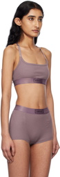 Versace Underwear Purple 90s Vintage Logo Ribbed Bra