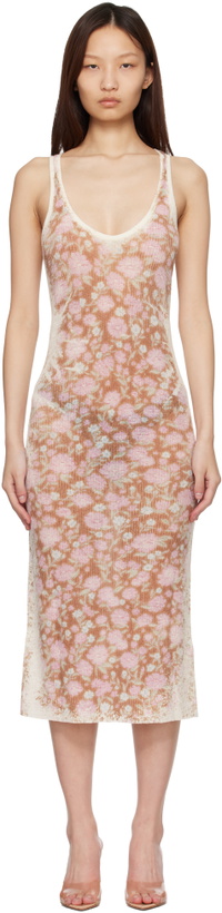 Photo: Diesel Pink & Beige M-Blom Midi Dress