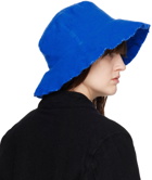 Comme des Garçons Shirt Blue Wool Nylon Tweed Bucket Hat