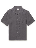Hartford - Palm Camp-Collar Slub Linen Shirt - Gray