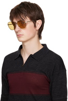 Dunhill Silver & Yellow Square Sunglasses