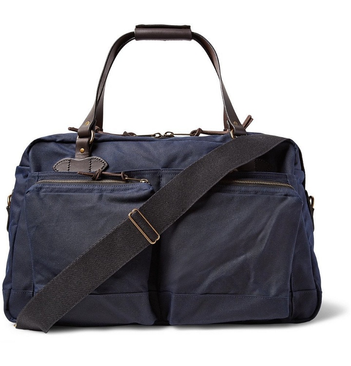 Photo: Filson - 48-Hour Leather-Trimmed Tin Cloth Duffle Bag - Men - Navy