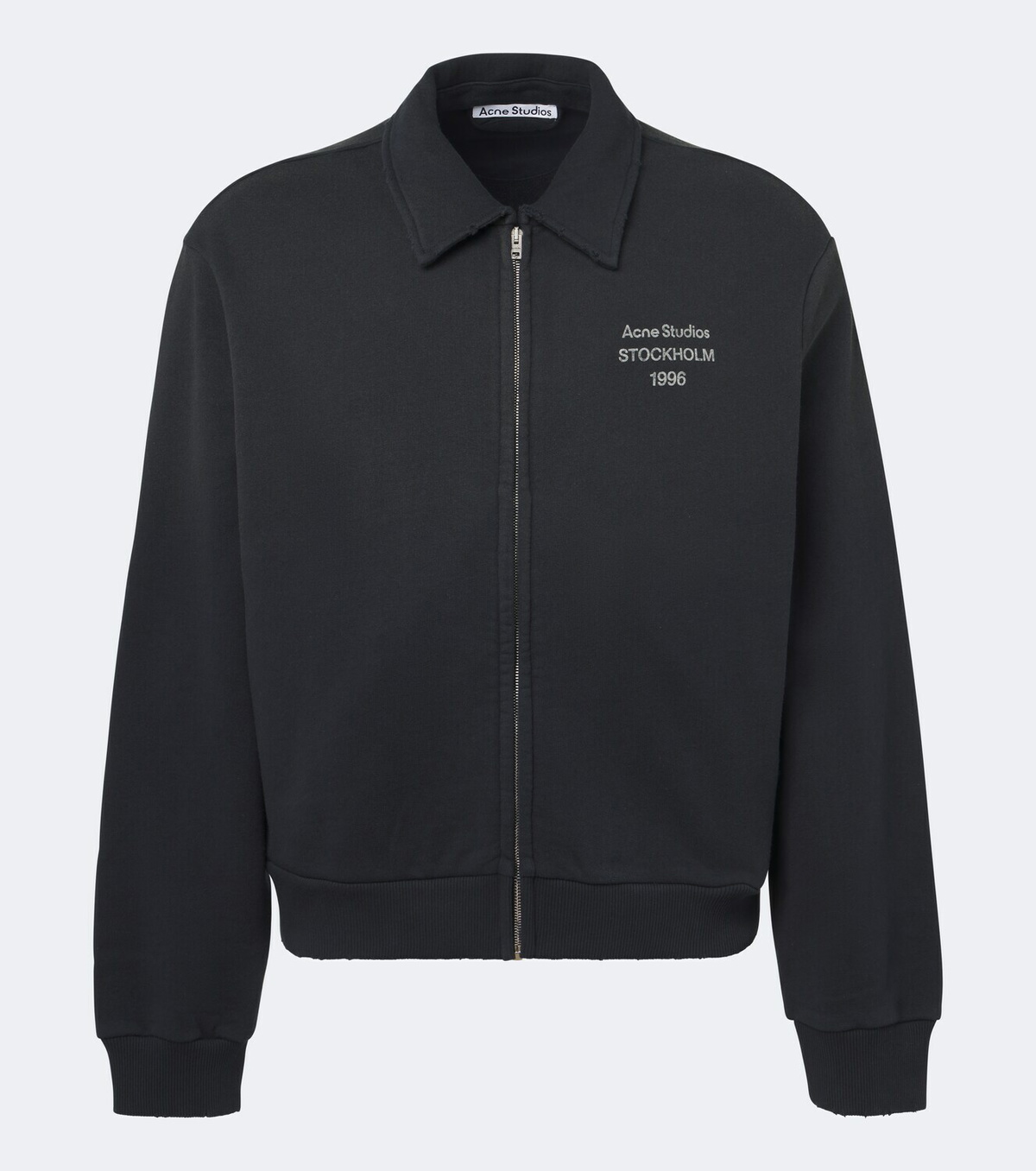 Acne Studios Logo cotton-blend zip-up sweatshirt