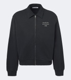 Acne Studios Logo cotton-blend zip-up sweatshirt