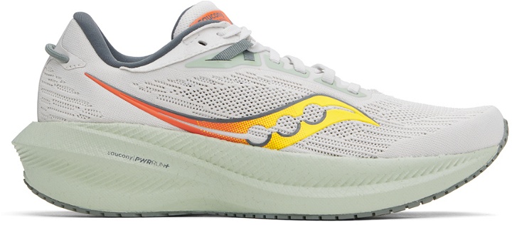 Photo: Saucony Gray & Green Triumph 21 Sneakers