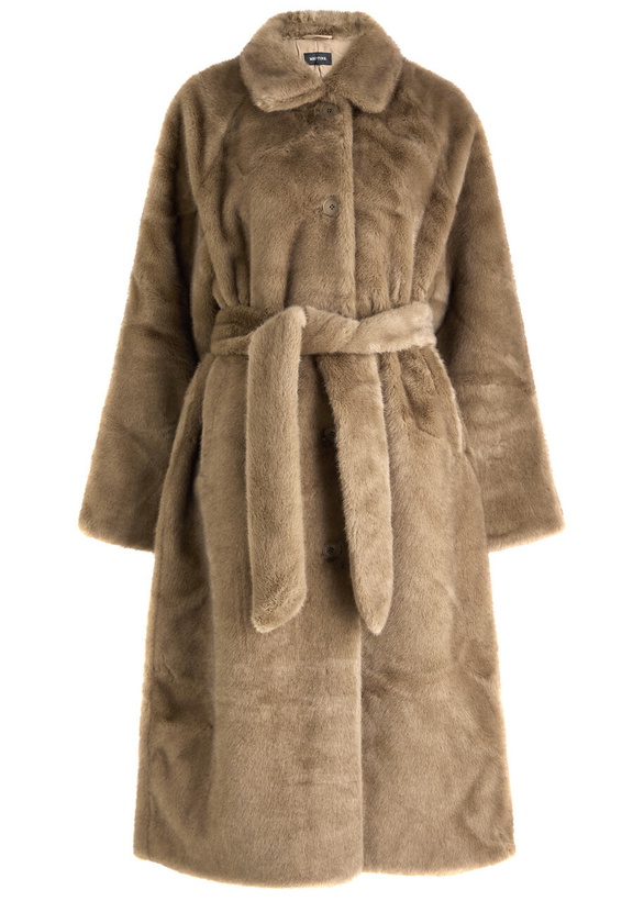 Photo: Meotine Kelly Belted Faux fur Coat Light Brown