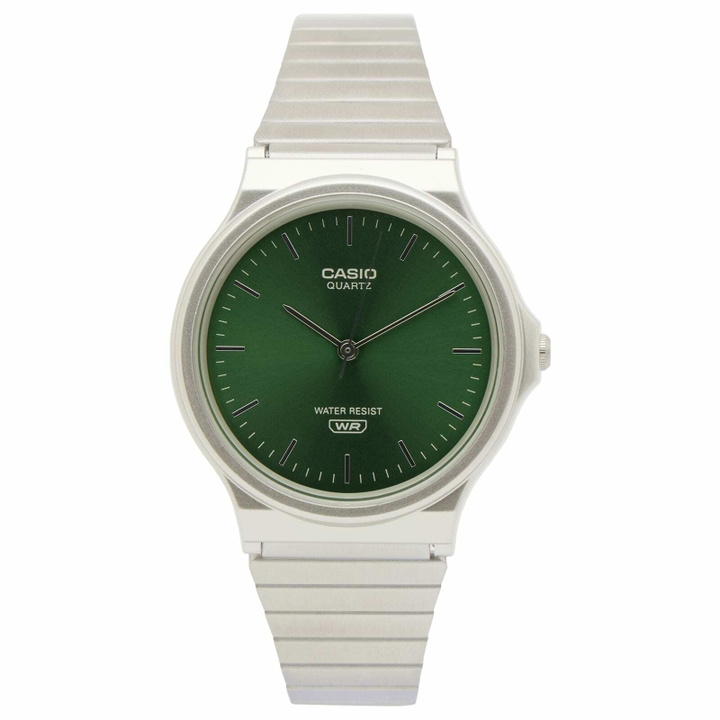 Photo: Casio MQ24 Metal Watch in Silver/Green 