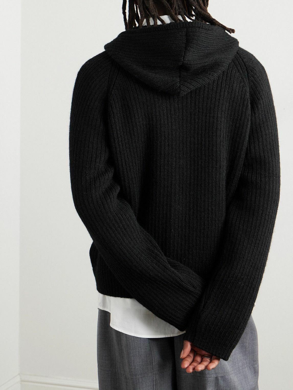 Our Legacy - Level Ribbed Wool Hoodie - Black Our Legacy