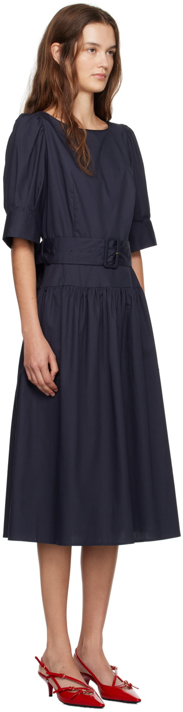 Caro Editions Navy Bjorg Midi Dress