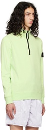 Stone Island Green Garment-Dyed Sweatshirt