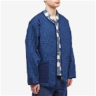 Blue Blue Japan Men's Two Tone Quilt Liner Jacket in Indigo