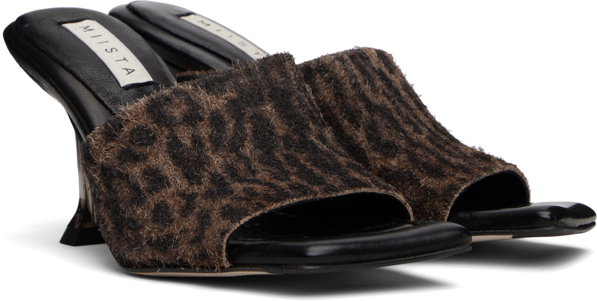 Miista Brown & Black Miri Animal Print Mules