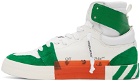 Off-White White & Green Vulcanized High Sneakers