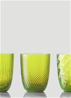 Set of Six Idra Water Glass in Green