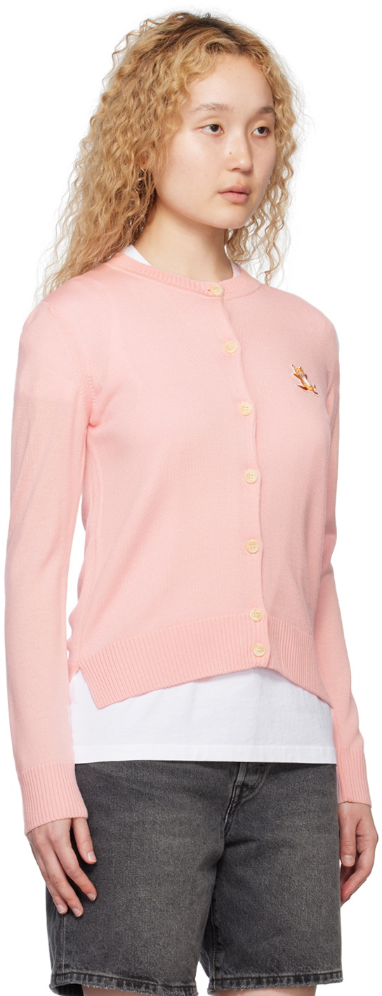 Maison Kitsuné Pink Chillax Fox Cardigan Maison Kitsune