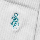 Sporty & Rich Men's SRC Socks in White/Faded Teal