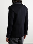 Valentino Garavani - Logo-Embroidered Cotton-Jersey Blazer - Blue