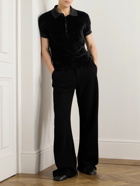 TOM FORD - Velour Polo Shirt - Black