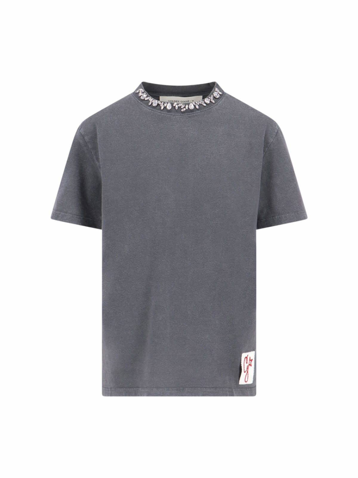 【関税&送料込】Golden  Deluxe Brand White Cotton T-Shi Cotton t-shirt with star print GOLDEN GOOSE DELUXE BRAND