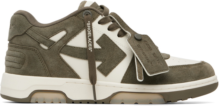 Photo: Off-White White & Khaki 'Out Of Office' Sneakers