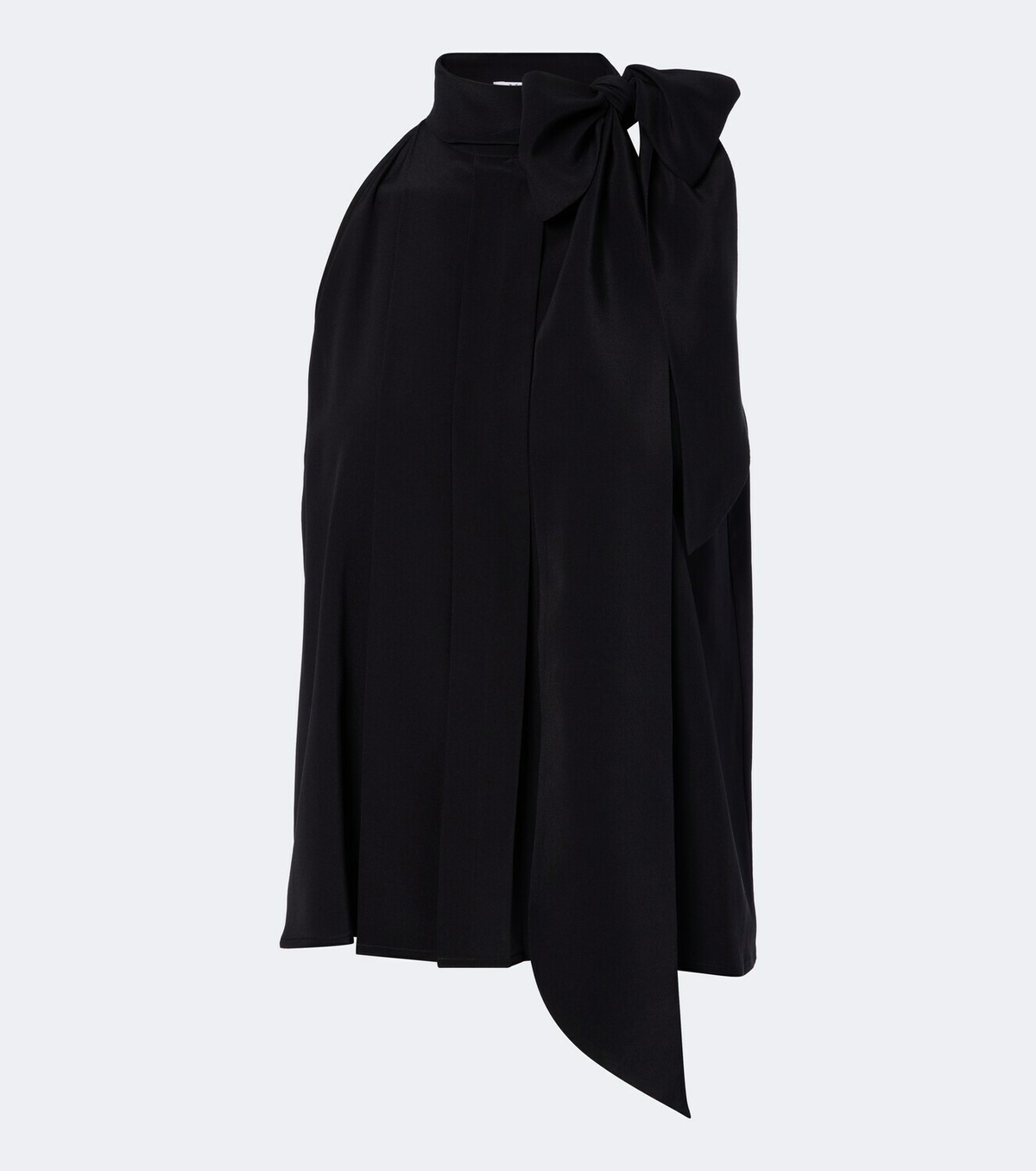 Max Mara Pleated tie-neck silk crêpe de chine top