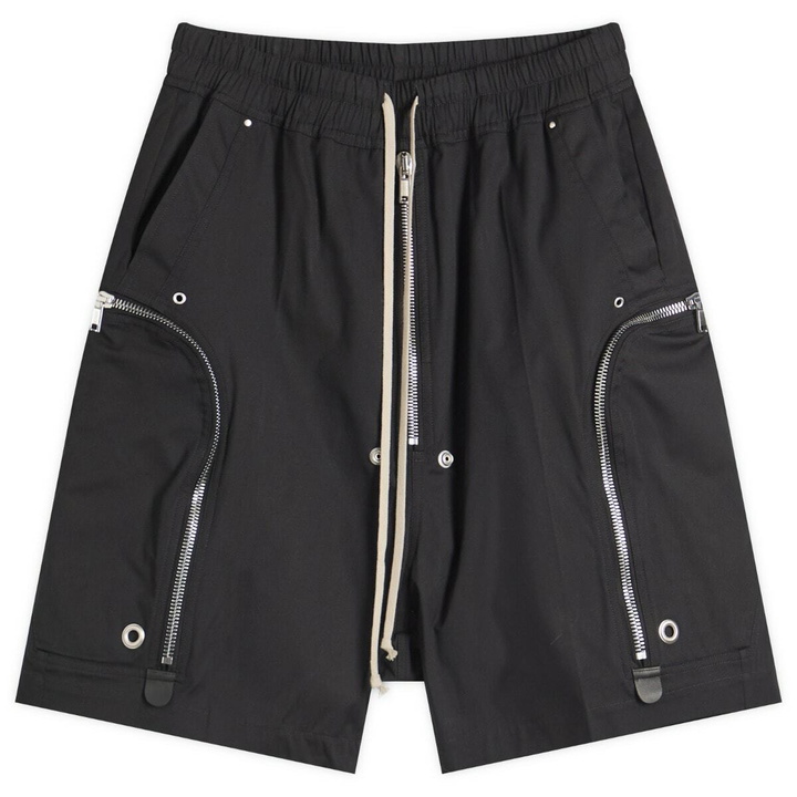 Photo: Rick Owens Men's Heavy Cotton Poplin Bauhaus Bela Shorts in Black
