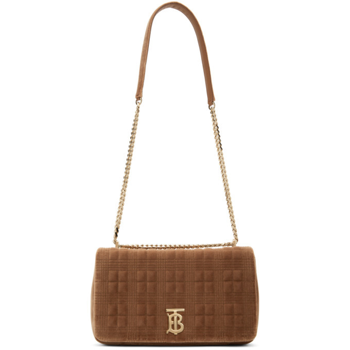 Burberry Brown Velvet Medium Lola Shoulder Bag Burberry